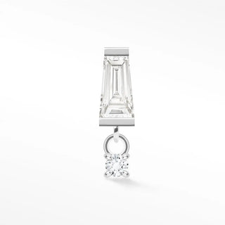 Flat Earring Baguette Diamond & Diamond 14K White
