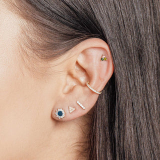 Flatback multi tourmaline 14k yellow trinity | the wynning studs - flat back