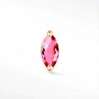 Marquise flat back earrings, in 14k rose gold, pink sapphire, stone size 4x2mm 