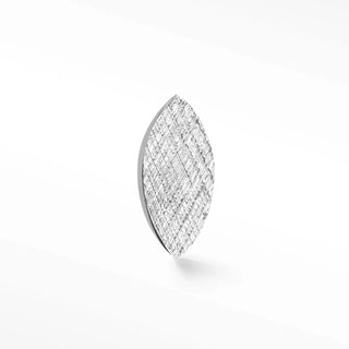 Flat back earrings florentine marquise 14k white