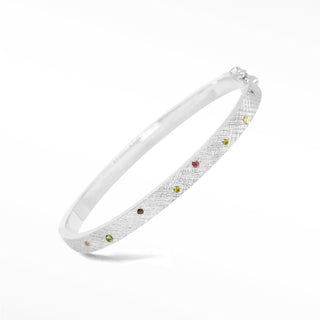Florentine Multi Tourmaline Silver Bangle