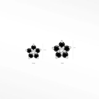 Shop our elegant flower in black diamond flat back earrings. Perfect for any occasion they combine beauty and comfort