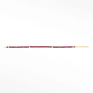 Garnet Red gemstone chain with 14K yellow gold findings