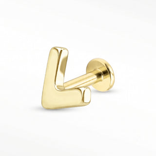 Flat Back Earrings Threadless 14k Gold Chevron | Wynning Stud
