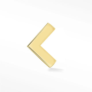 Chevron flat back earrings, in 14k yellow gold, a sleek V-shaped chevron design. 