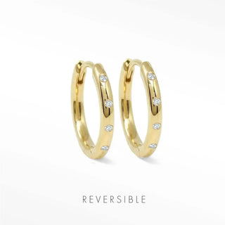Ellie Diamond Gold Hoop Earrings 14k 22mm by Nina Wynn, product view