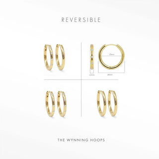 Ellie diamond gold hoop earrings 14k featuring reversible gold hoops with minimalist design and small embedded stones