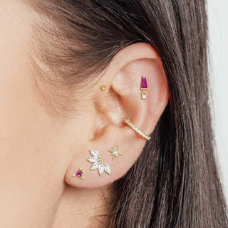 Flat back earrings designed for comfort healing and long-term wear