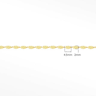 Hammer Marquise Tiny 4.5mm chain in Solid 14K Yellow Gold, sample reference image 1