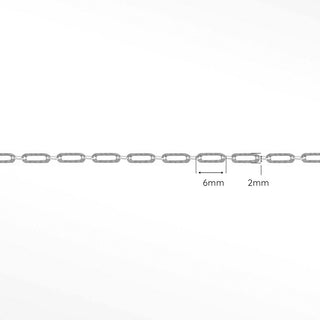 Hammer Paperclip 6mm chain in Solid 14K White Gold, sample reference image 1