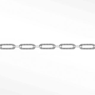 Hammer Paperclip 6mm chain in Solid 14K White Gold, sample reference image 2