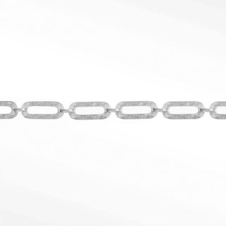 Hammer Paperclip 8mm chain in Solid 14K White Gold, sample reference image 2