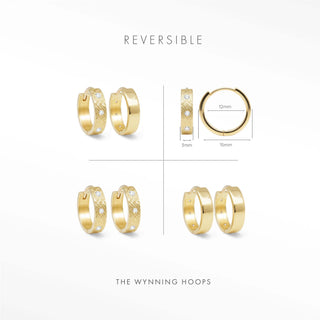 Reversible Florentine huggie earrings back detail