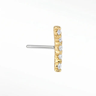 Diamond flatback earrings in solid 14k gold. Soft curved silhouette with a smooth backing for brilliant sparkle