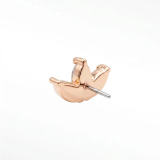 Discover our flat back 14k rose gold moonstone baby lotus studs. Perfect for any occasion these unique earrings blend