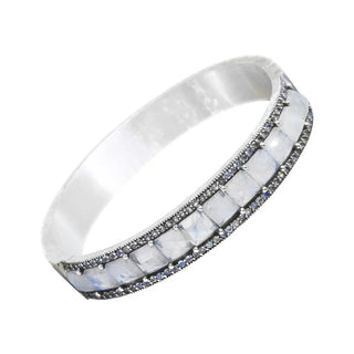 Juicy moonstone silver bangle - sterling / 7 - bracelet
