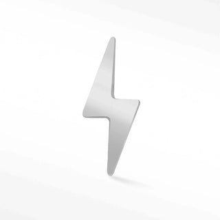 Flat back earring lightning bolt 14k white - 14k gold