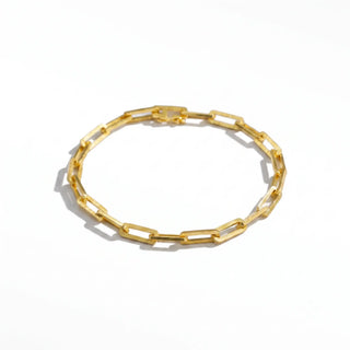 Add to your layered bracelet looks with our custom made mama paperclip gold vermeil
