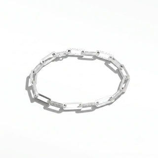 Add to your layered bracelet looks with our custom made mama paperclip silver featuring