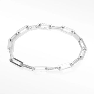 Silver-toned mama paperclip silver bracelet 8 inch featuring a sleek modern paperclip link design in silver material