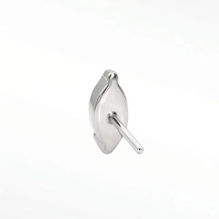 Flat back earrings marquise diamond 14k white