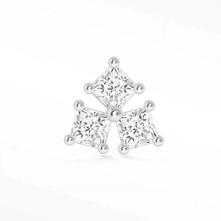 Flat back earrings michelle diamond 14k white