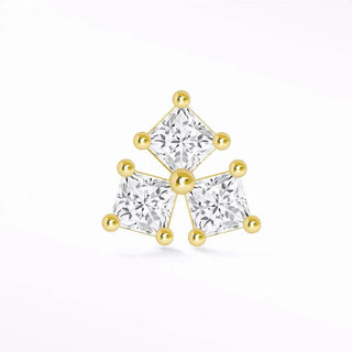 Michelle moissanite flat back earring 14k yellow gold - 14k