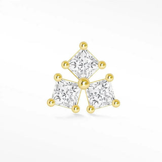 Michelle moissanite flat back earring 14k yellow gold - 14k