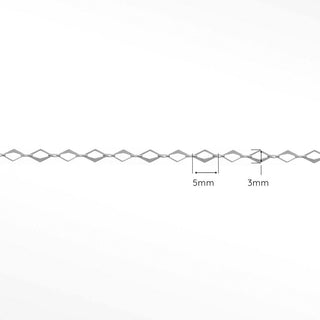 Mirror Hollow Diamond 5mm chain in Solid 14K White Gold, sample reference image 1