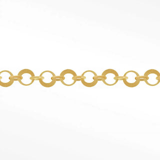 Mirror hollow round 3mm 14k gold chain with hollow round links and polished finish for permanent jewelry design