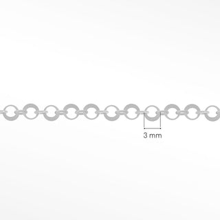 Mirror Hollow Round 3mm 2322POL chain in Solid 14K White Gold, sample reference image 1