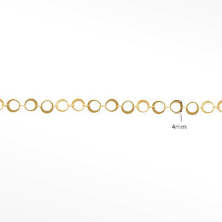 Mirror Hollow Round 4mm chain in Solid 14K Yellow Gold, sample reference image 1