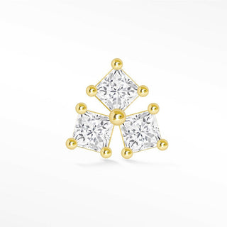 Moissanite Flat Back Earring Michelle 14k Yellow - Nina Wynn