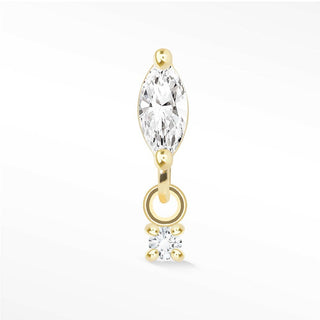 Moissanite Flat Back Earring Movement 14k Yellow - Nina Wynn