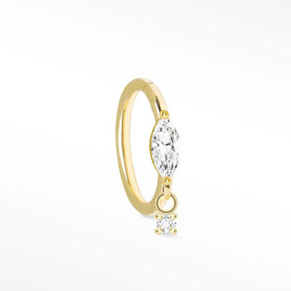 Moissanite Movement 18G Clicker 14K Yellow - Nina Wynn