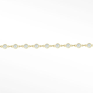 Moonstone Prismatic 3mm chain in Solid 14K Yellow Gold, sample reference image 1