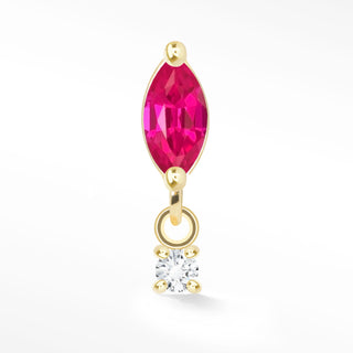 Movement Pink Sapphire Flat Back Earring 14k Yellow Gold - Nina Wynn