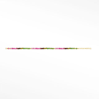 Multi Tourmaline gemstone chain with 14K yellow gold findings