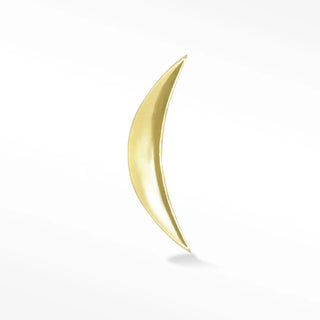A sleek 14k yellow crescent nap earring with a polished metallic finish from The Wynning Studs collection
