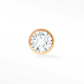 Nap earrings flat back diamond 14k rose bezel | the wynning studs