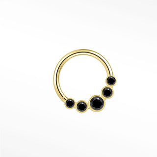 Telluride Natural Black Diamond 16G Seam Ring | 14K Yellow Gold
