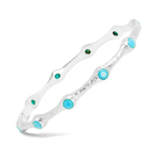 Neptune arizona turquoise silver bangle - sterling / 5 - bracelet