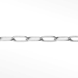 Paperclip 7x3mm Silver Chain for Permanent Bracelet - Nina Wynn