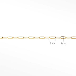Paperclip 7x3mm yellow gold filled chain for permanent necklace