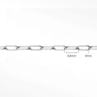 Permanent bracelet paperclip 8.8x4mm | sterling silver