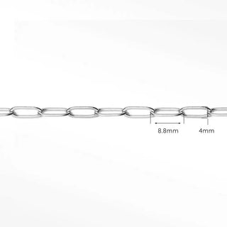 Permanent bracelet paperclip 8.8x4mm | sterling silver