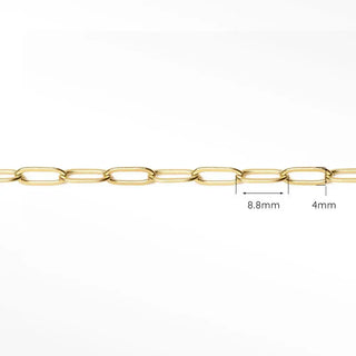 Permanent bracelet paperclip 8.8x4mm | 14/20 gold filled yellow