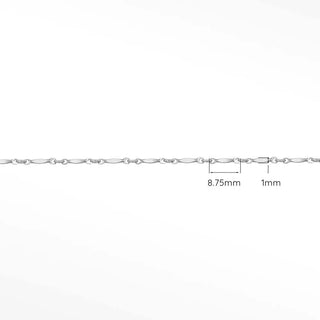Horizon line silver chain for permanent anklet