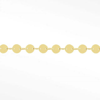 Permanent anklet mirror round 3mm 14k gold - 14k yellow / no clasp