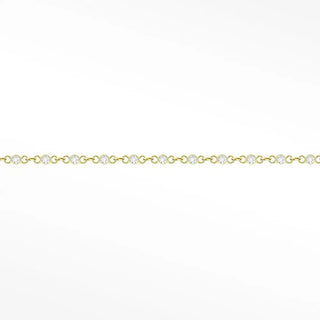 Permanent anklet prismatic tiny diamond gold 14k yellow - 14k